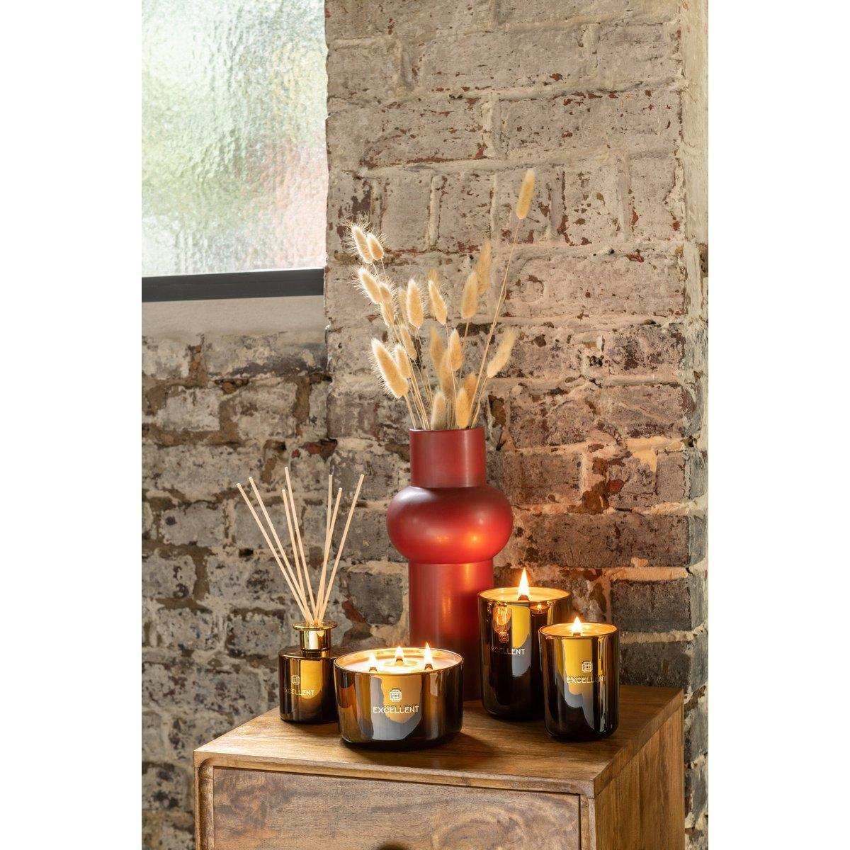 J-Line Duftkerze Excellent – Golden Honey – Ocker – L – 40U - HomeDesign Knaus