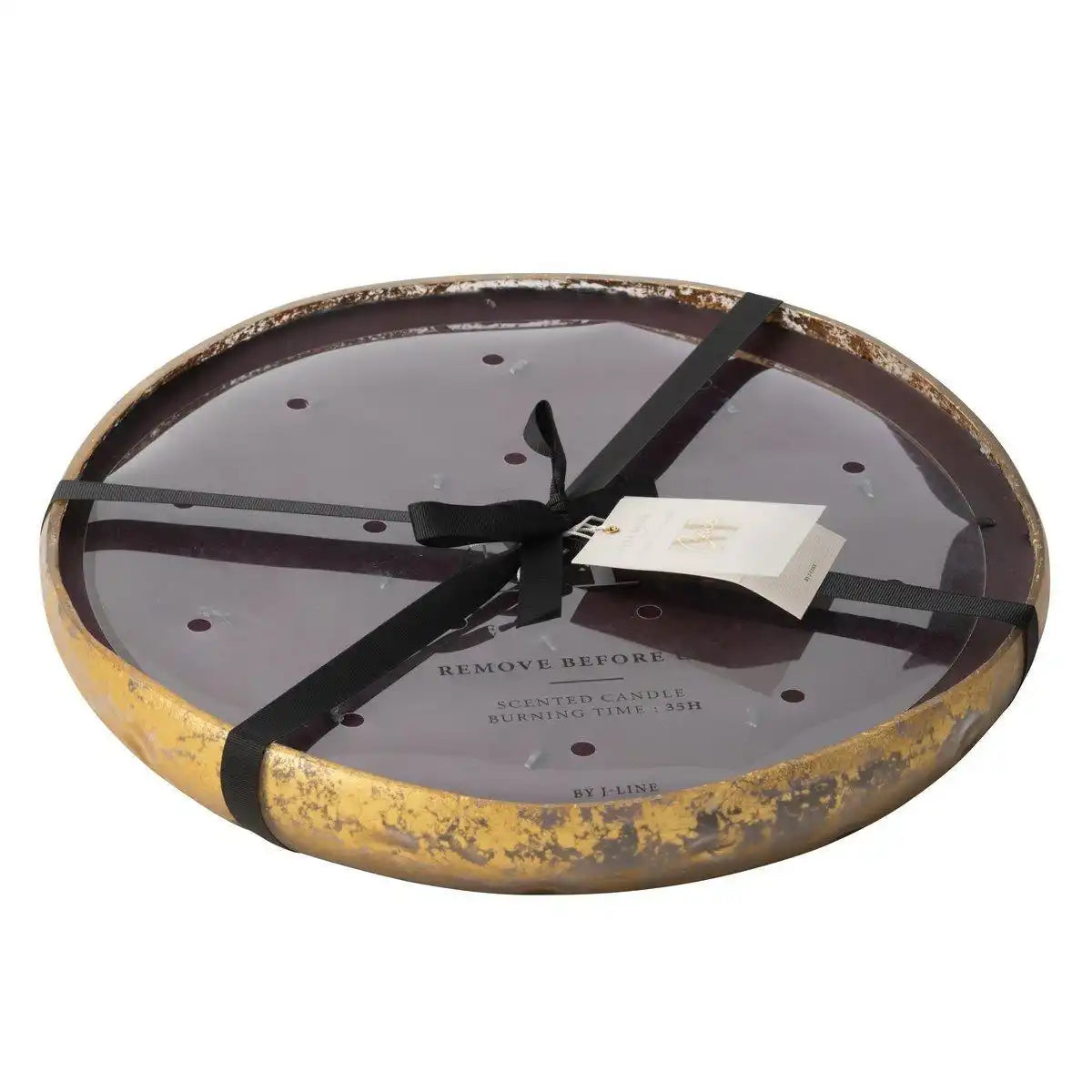 J-Line Duftkerze M-Chic Glas Gold/Schwarz Extra Large-35U - HomeDesign Knaus