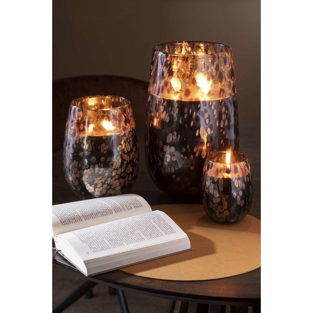 J-Line Duftkerze Mia - Glas - Schwarz/Mix - L - HomeDesign Knaus