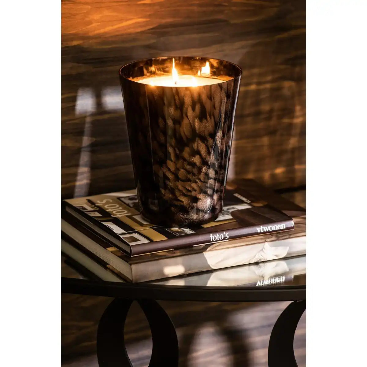 J-Line Duftkerze Noa Sandelholz Schwarz/Gold Groß - HomeDesign Knaus