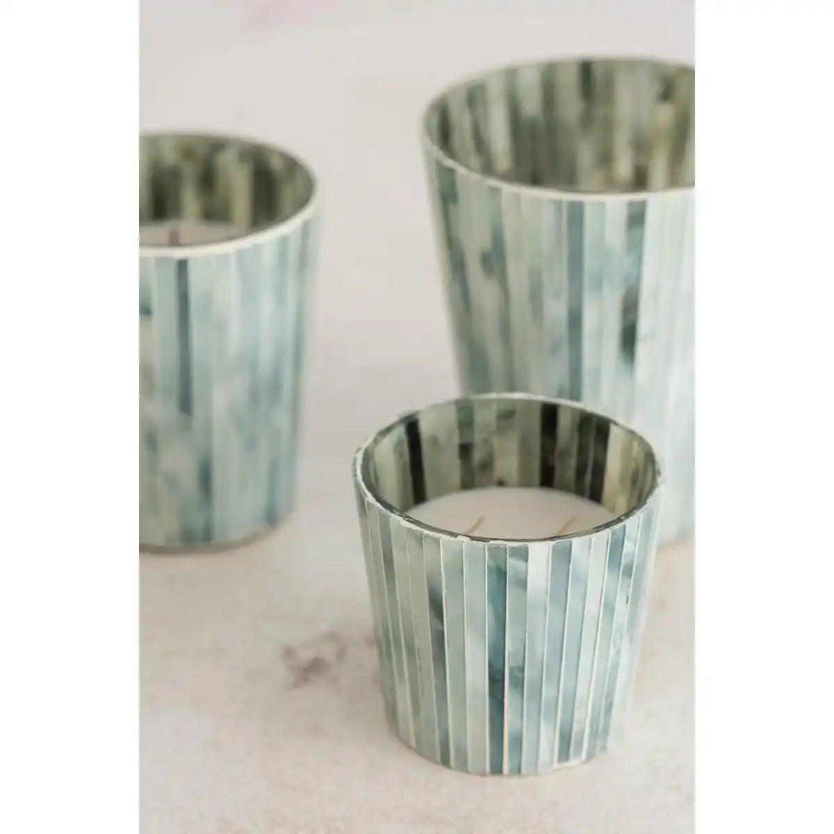 J-Line Duftkerze Noa Seaside Bliss – Wachs – Hellblau – groß – 75U - HomeDesign Knaus