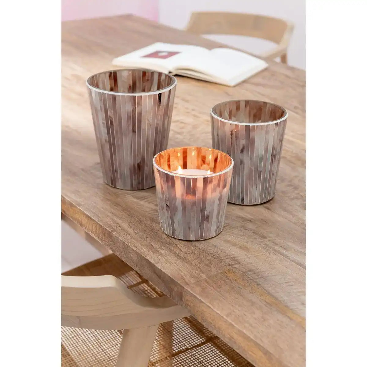 J-Line Duftkerze Noa Tender Rose – rosa – groß – 75U - HomeDesign Knaus