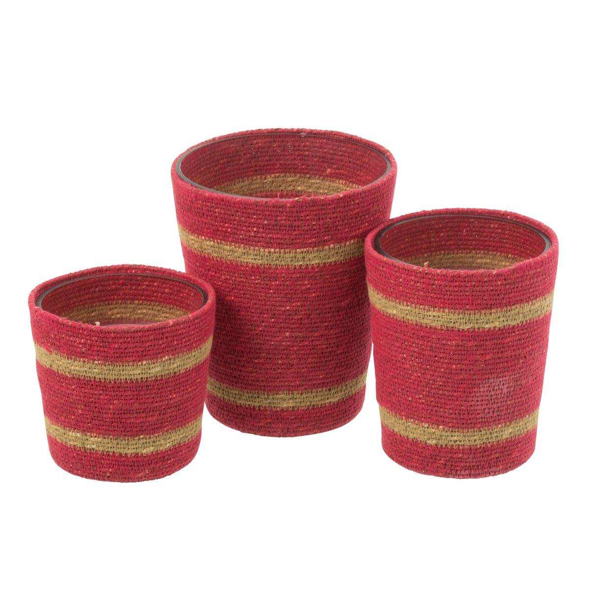 J-Line Duftkerzenkorb, Wachs, Fuchsia, groß – 75 Stunden - HomeDesign Knaus