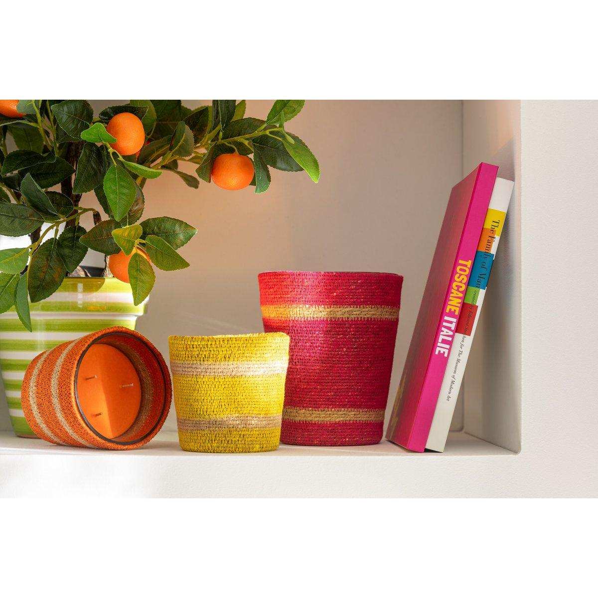 J-Line Duftkerzenkorb, Wachs, Fuchsia, groß – 75 Stunden - HomeDesign Knaus