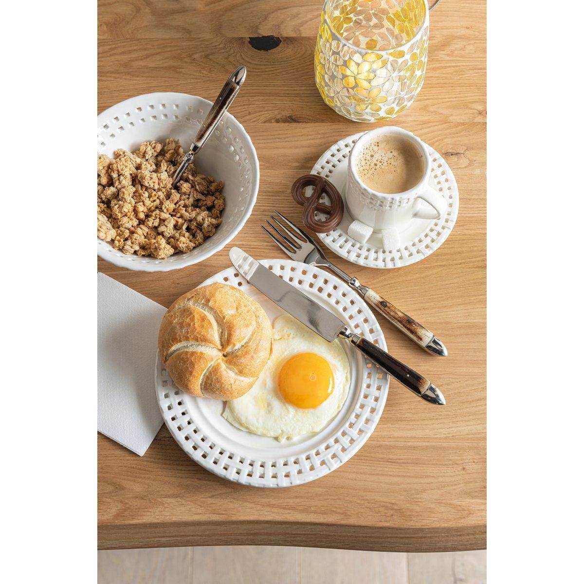 J-Line Edge Teller - Keramik - Weiß - - HomeDesign Knaus