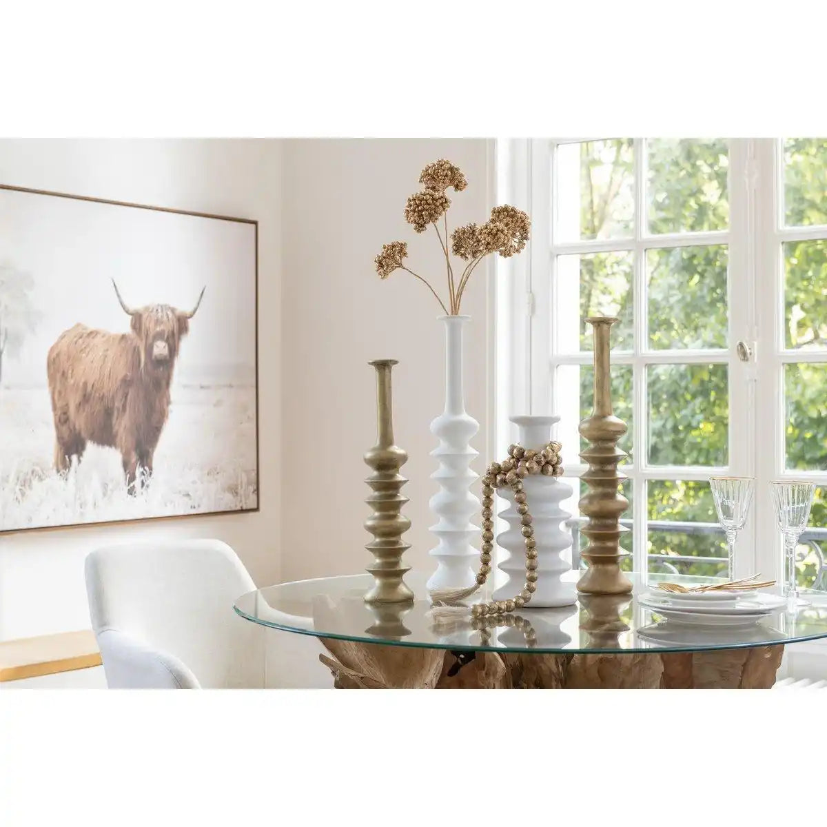 J-Line Edge Weinglas - Rotwein - Glas - transparent/gold - - HomeDesign Knaus