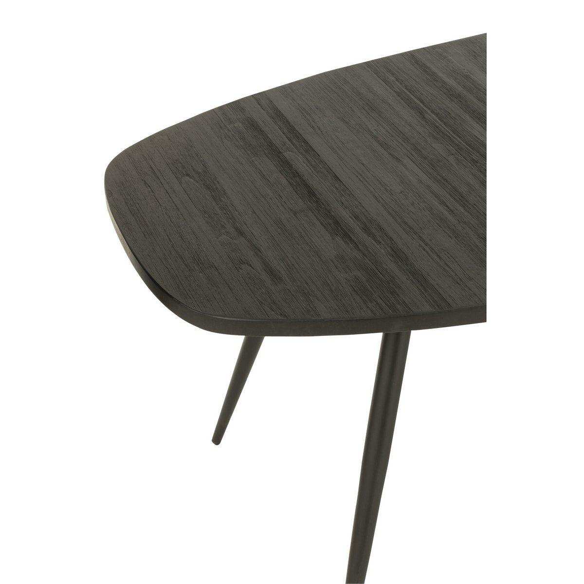 J-Line Esstisch Oval Recycled – Holz – Schwarz - HomeDesign Knaus