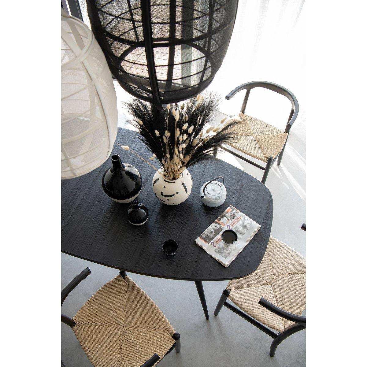 J-Line Esstisch Oval Recycled – Holz – Schwarz - HomeDesign Knaus