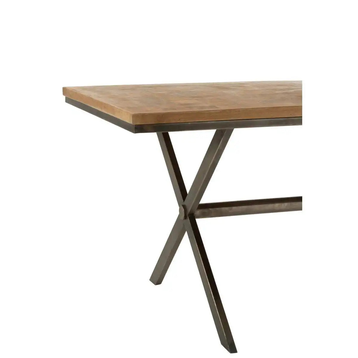 J-Line Esstisch Yoni Metall/Mangoholz Natur/Grau - HomeDesign Knaus