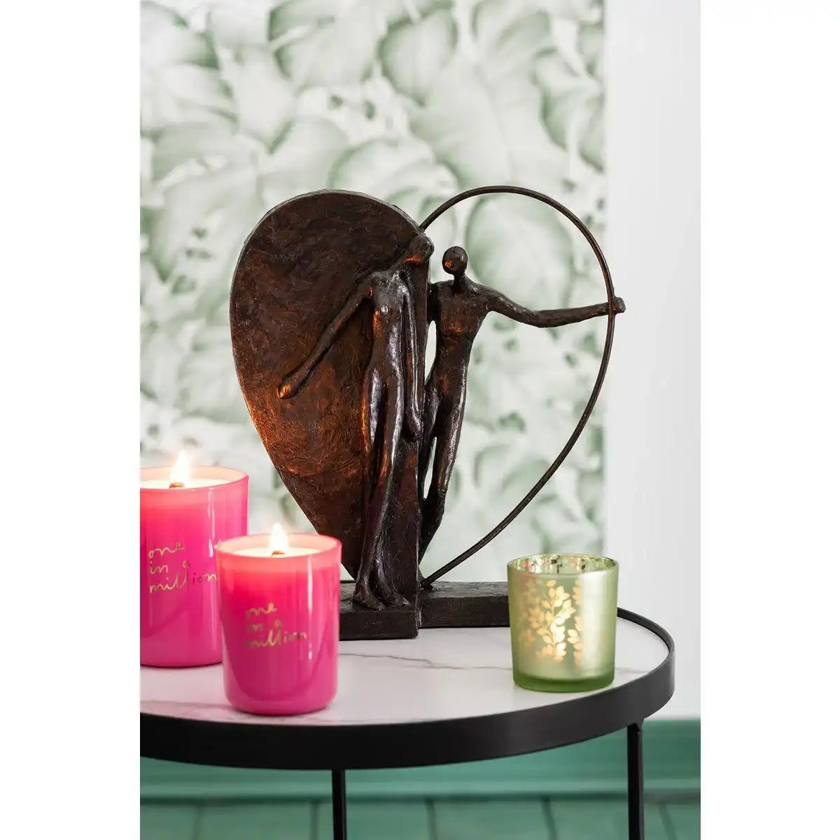 J-Line Figur Couple In Half-Filled Heart - Polyresin - Dunkelbraun - HomeDesign Knaus