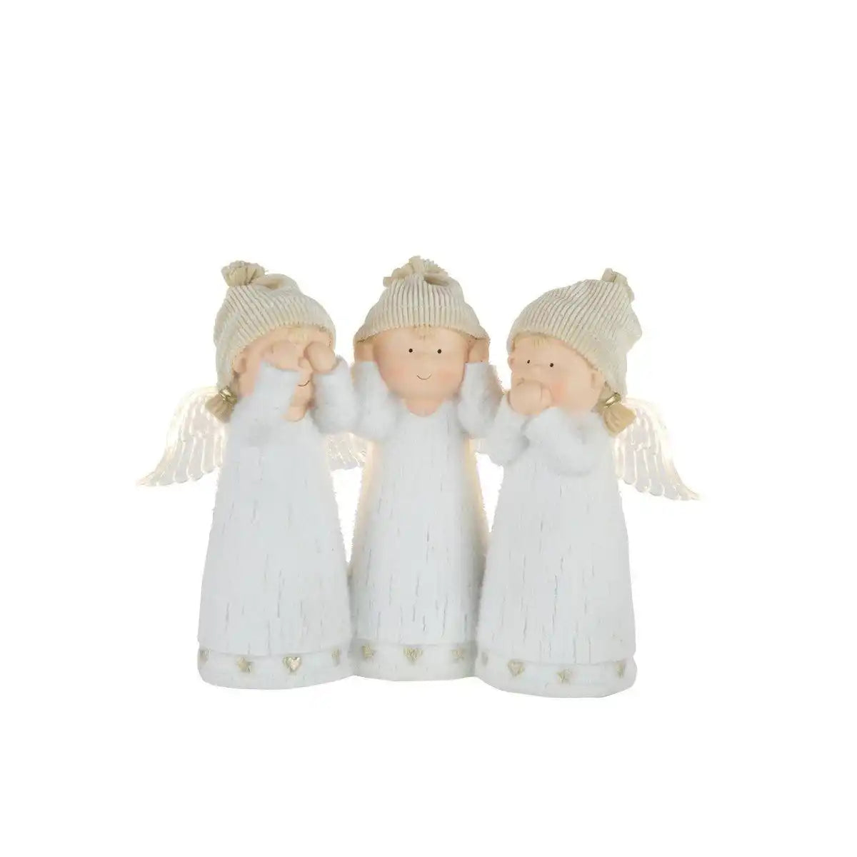 J-Line-Figur „Engel Hören/Sehen/Sprechen lautlos“ – weiß – LED-Leuchten - HomeDesign Knaus