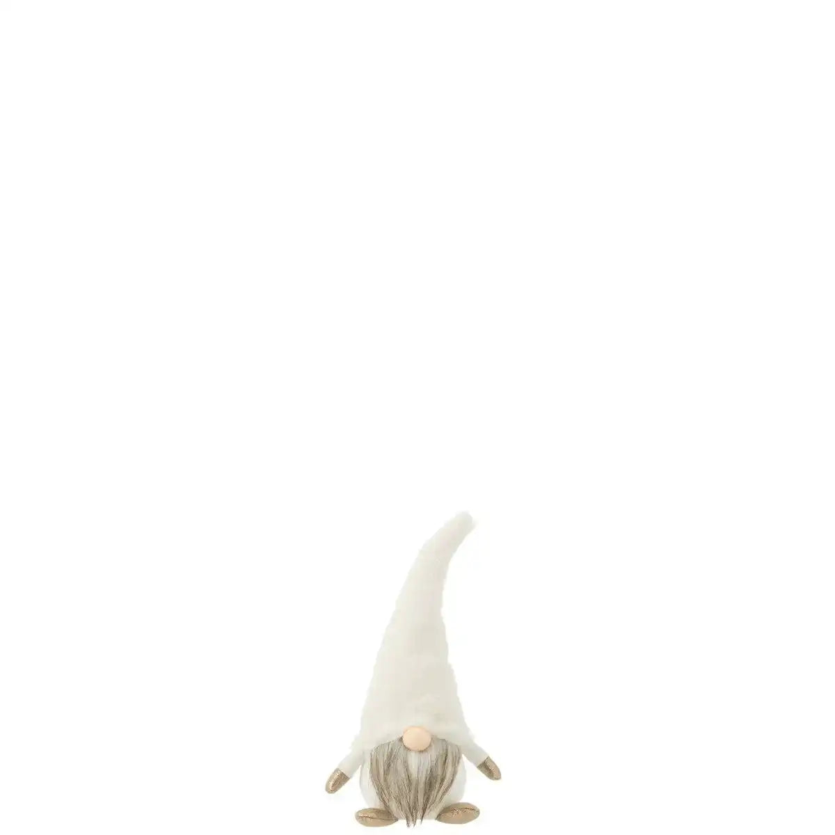 J-Line Figur Gnome + LED - Textil - Weiß - klein - HomeDesign Knaus