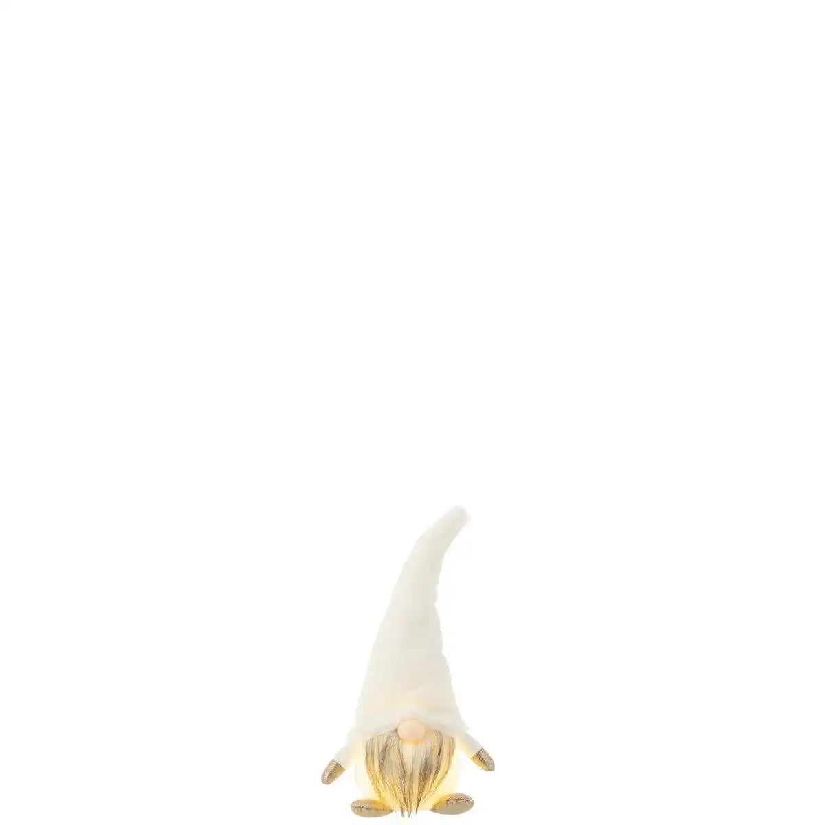 J-Line Figur Gnome + LED - Textil - Weiß - klein - HomeDesign Knaus