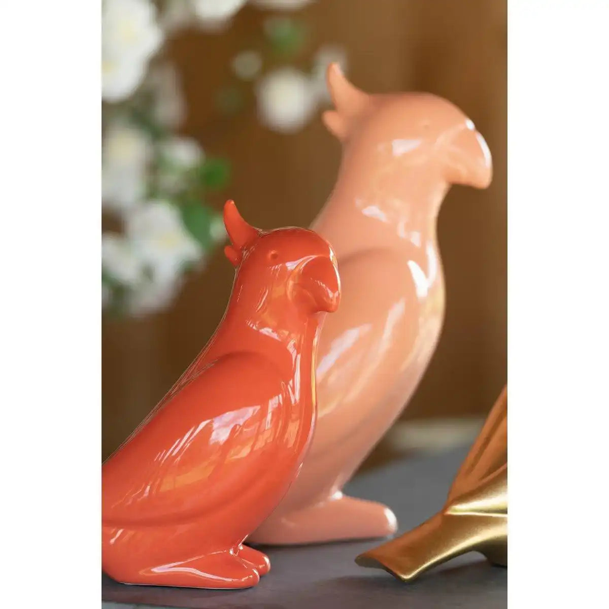 J-Line Figur Kakadu - Keramik - Orange - HomeDesign Knaus