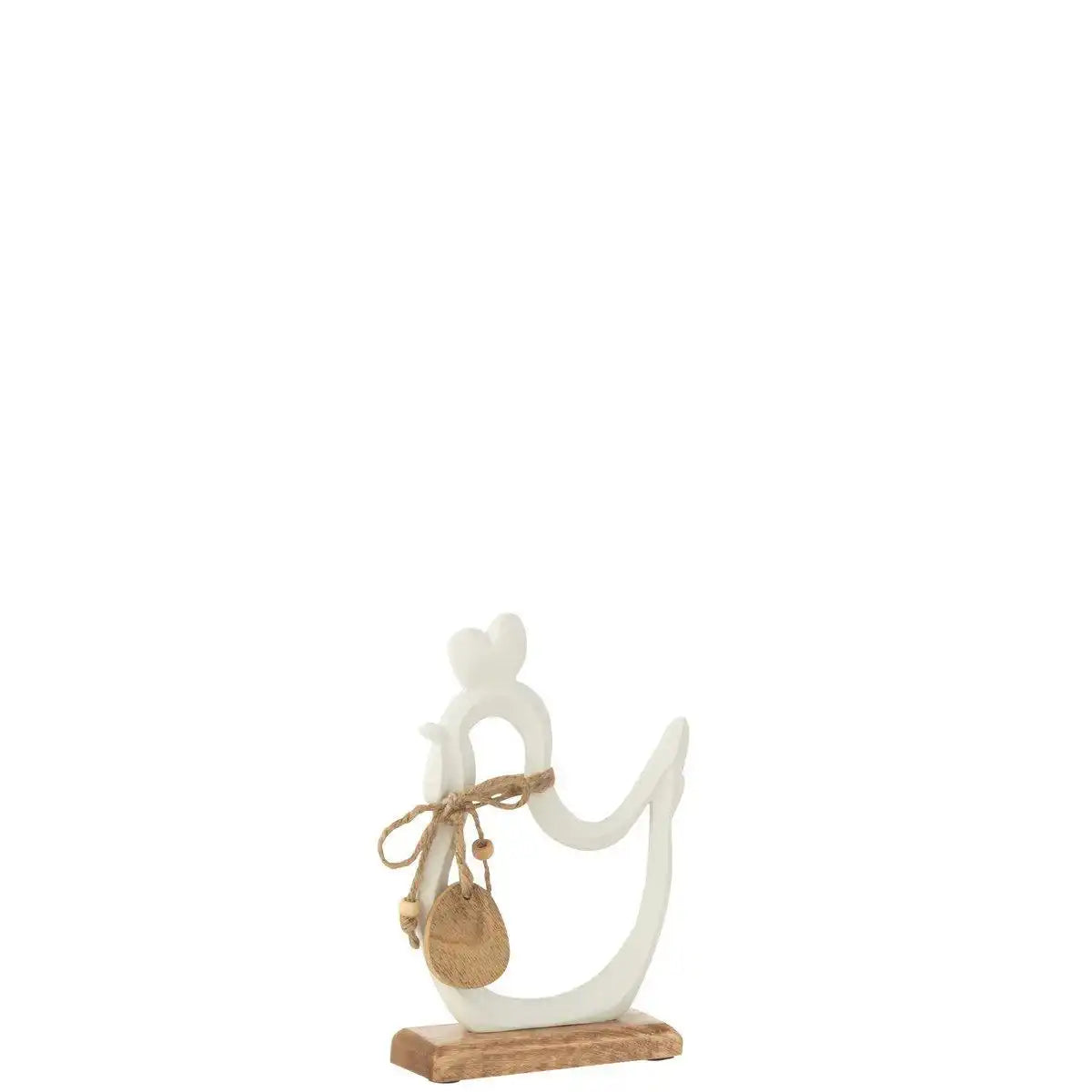 J-Line Figur Kip + Ei - Aluminium - weiß - klein - HomeDesign Knaus