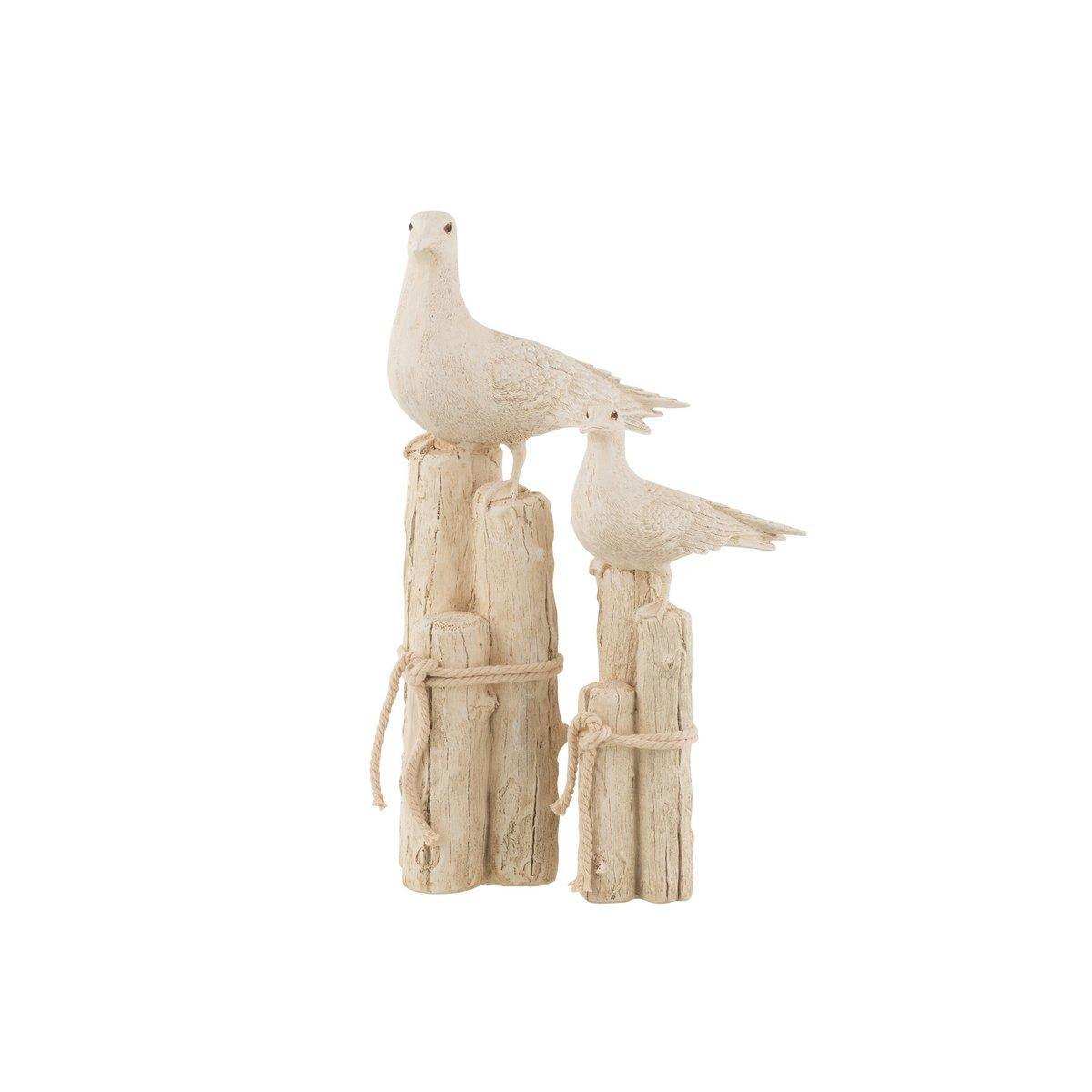 J-Line Figur Möwe zu Fuß – Polyresin – Beige – groß - HomeDesign Knaus