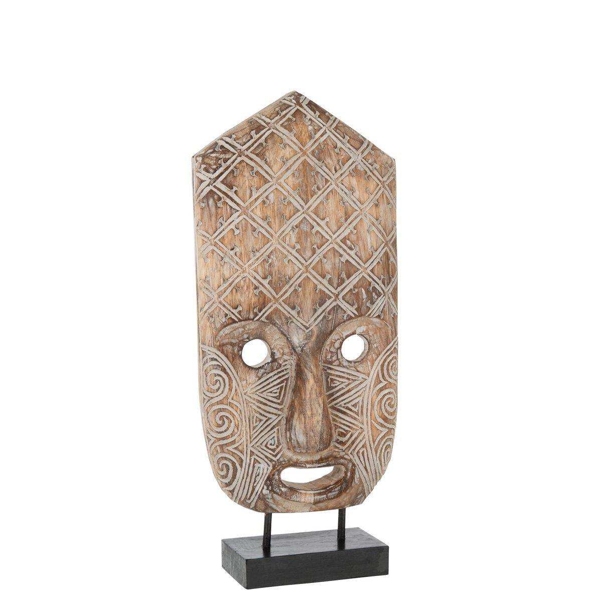 J-Line Figurenmaske Primitive On Foot Alabasia Wood Brown/White Large - HomeDesign Knaus