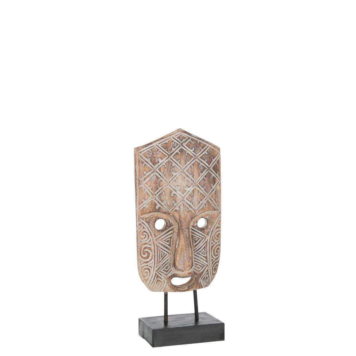 J-Line Figurenmaske Primitive On Foot Alabasia Wood Brown/White Small - HomeDesign Knaus