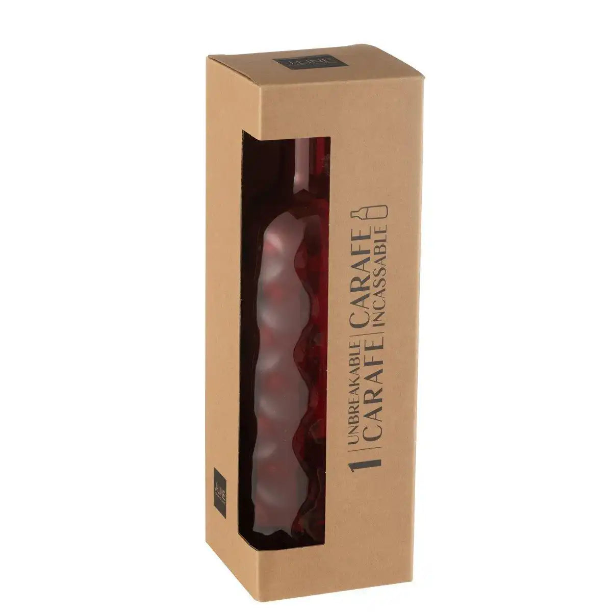 J-Line Flasche Hammered In Giftbox - Kunststoff - Rot - HomeDesign Knaus