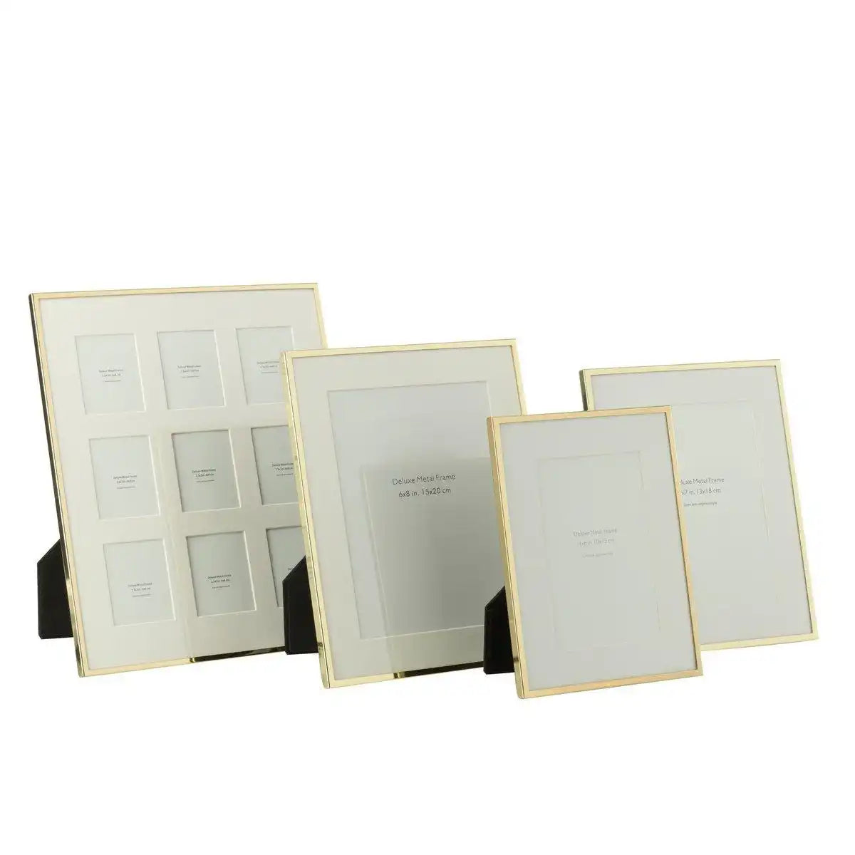 J-Line Fotorahmen - Fotorahmen Passe Partout 9 Stück - Metall - Gold - HomeDesign Knaus