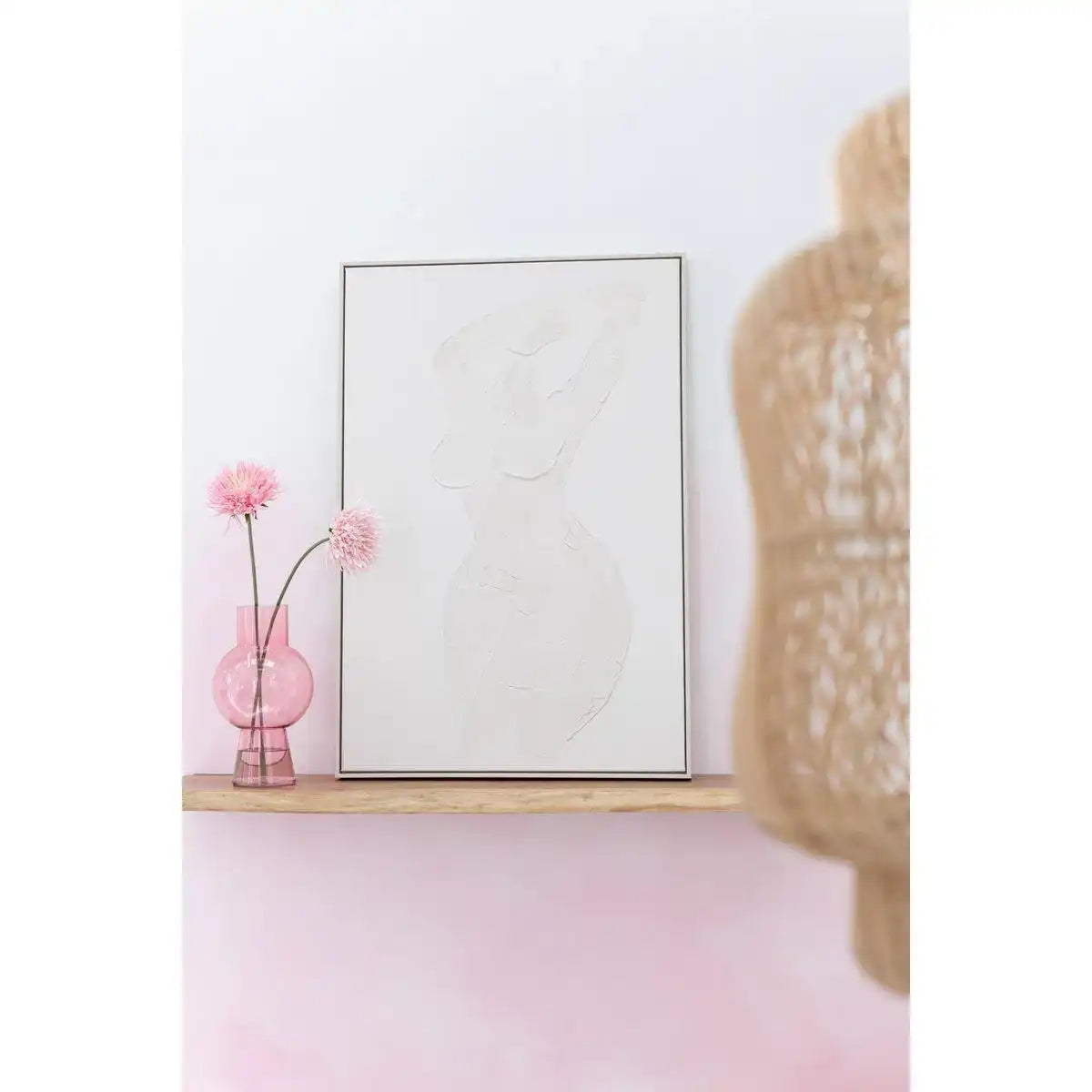 J-Line Gemälde Frau Abstrakt – Leinwand/Farbe – Weiß - HomeDesign Knaus