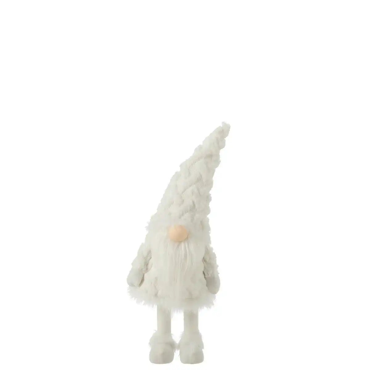 J-Line Gnome White Beard Standing Wabble Textile White Medium - HomeDesign Knaus