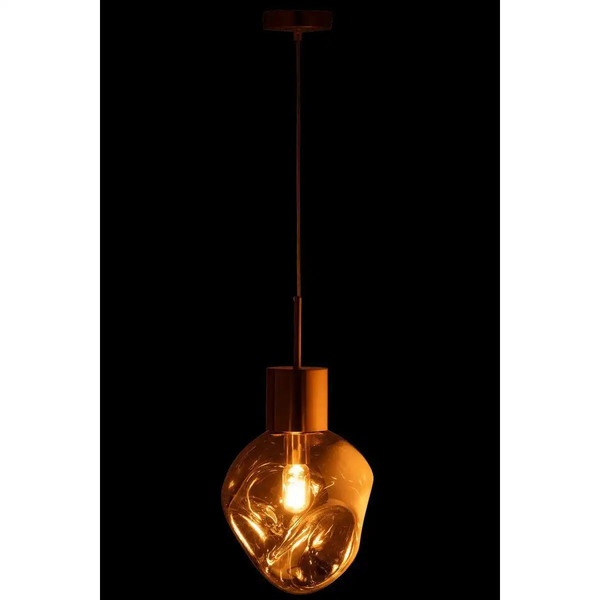 J-Line Hängelampe Gold Metall/Glas Grau - HomeDesign Knaus