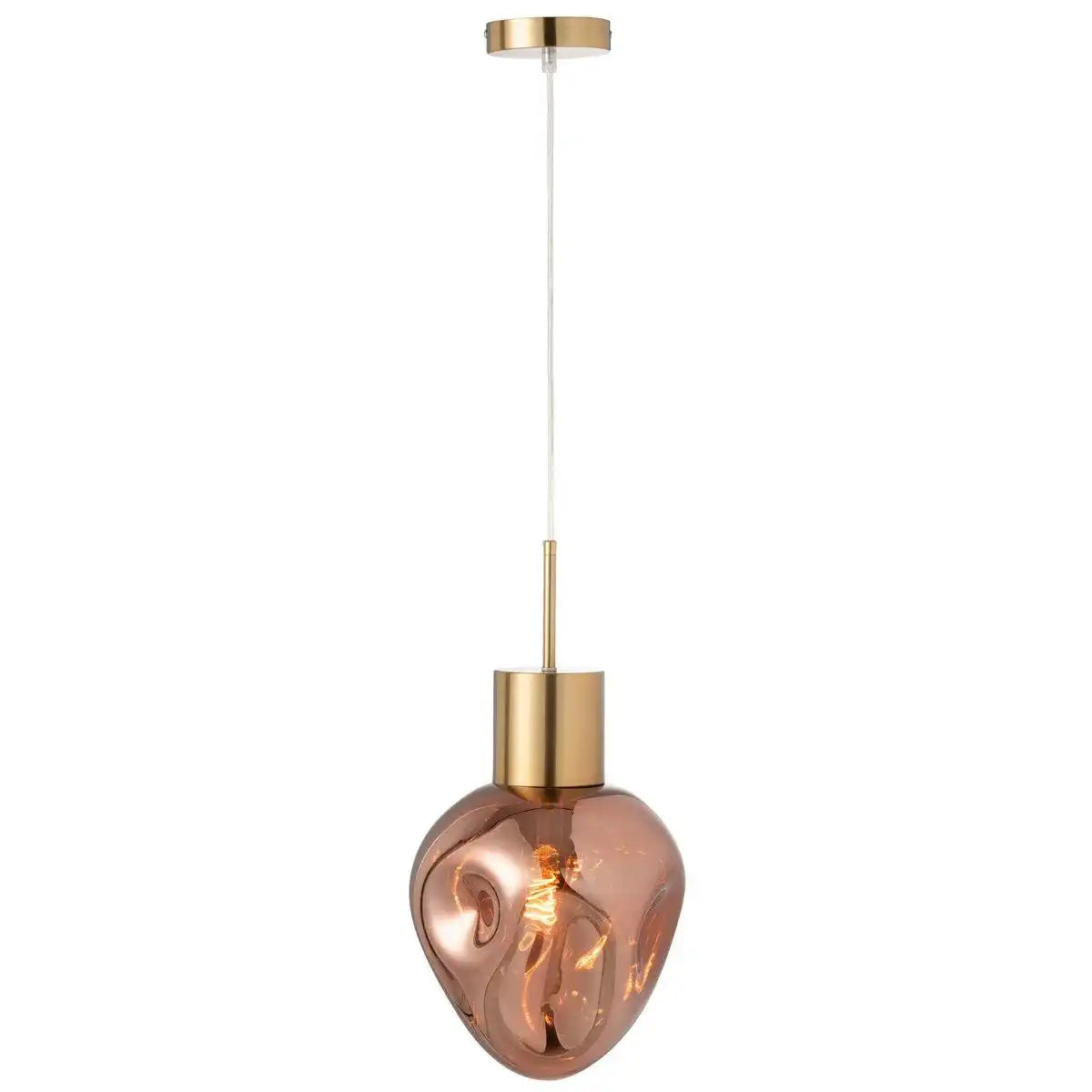J-Line Hängelampe Gold Metall/Glas Kupfer - HomeDesign Knaus