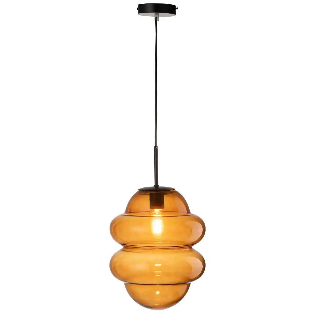 J-Line Hängelampe Honey Spoon Glas Braun - HomeDesign Knaus