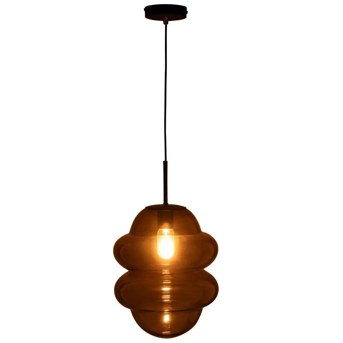 J-Line Hängelampe Honey Spoon Glas Grau - HomeDesign Knaus