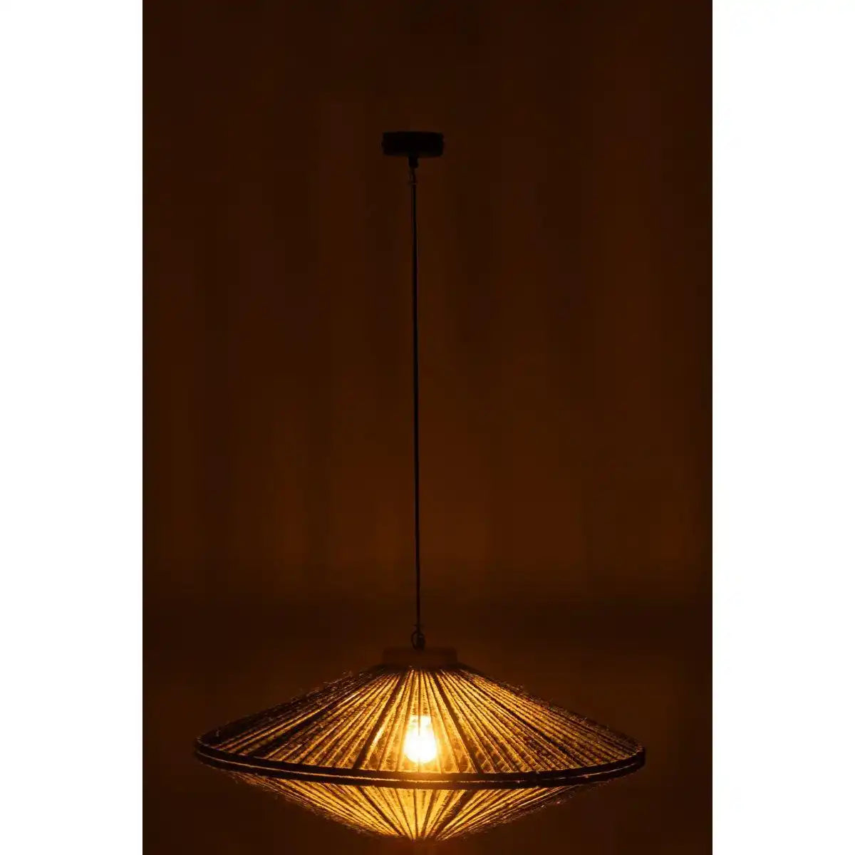 J-Line Hängelampe Ovni Eisen/Jute Grün Medium - HomeDesign Knaus