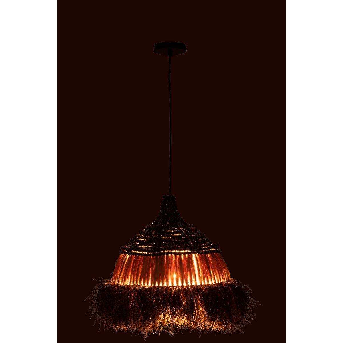 J-Line Hängelampe Rund - Jute - Schwarz/Natur - Klein - HomeDesign Knaus
