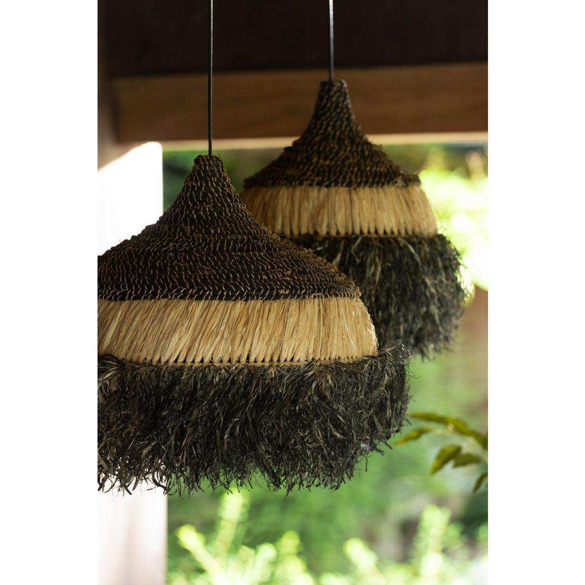 J-Line Hängelampe Rund - Jute - Schwarz/Natur - Klein - HomeDesign Knaus