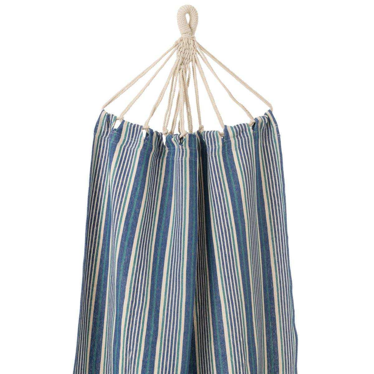 J-Line Hängematte Streifen Baumwolle/Polyester Blau/Weiß - HomeDesign Knaus