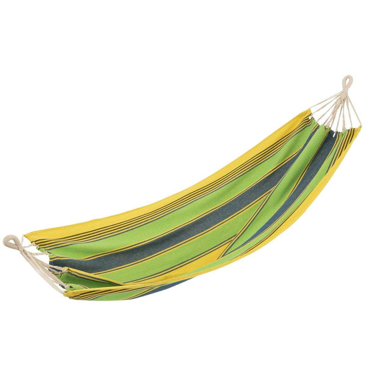 hängematte baumwolle oder polyester J-Line Hängematte Streifen Baumwolle/Polyester Grün/Gelb/Blau