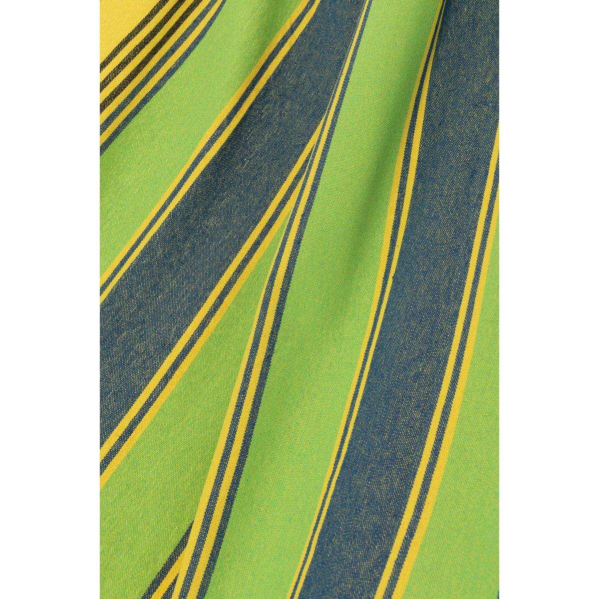 J-Line Hängematte Streifen Baumwolle/Polyester Grün/Gelb/Blau - HomeDesign Knaus