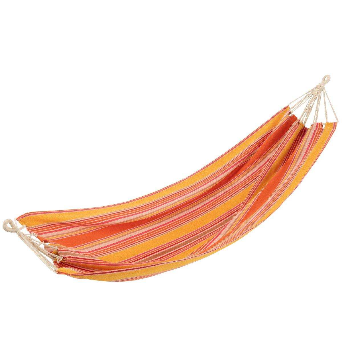 J-Line Hängematte Streifen Baumwolle/Polyester Orange+Mix - HomeDesign Knaus