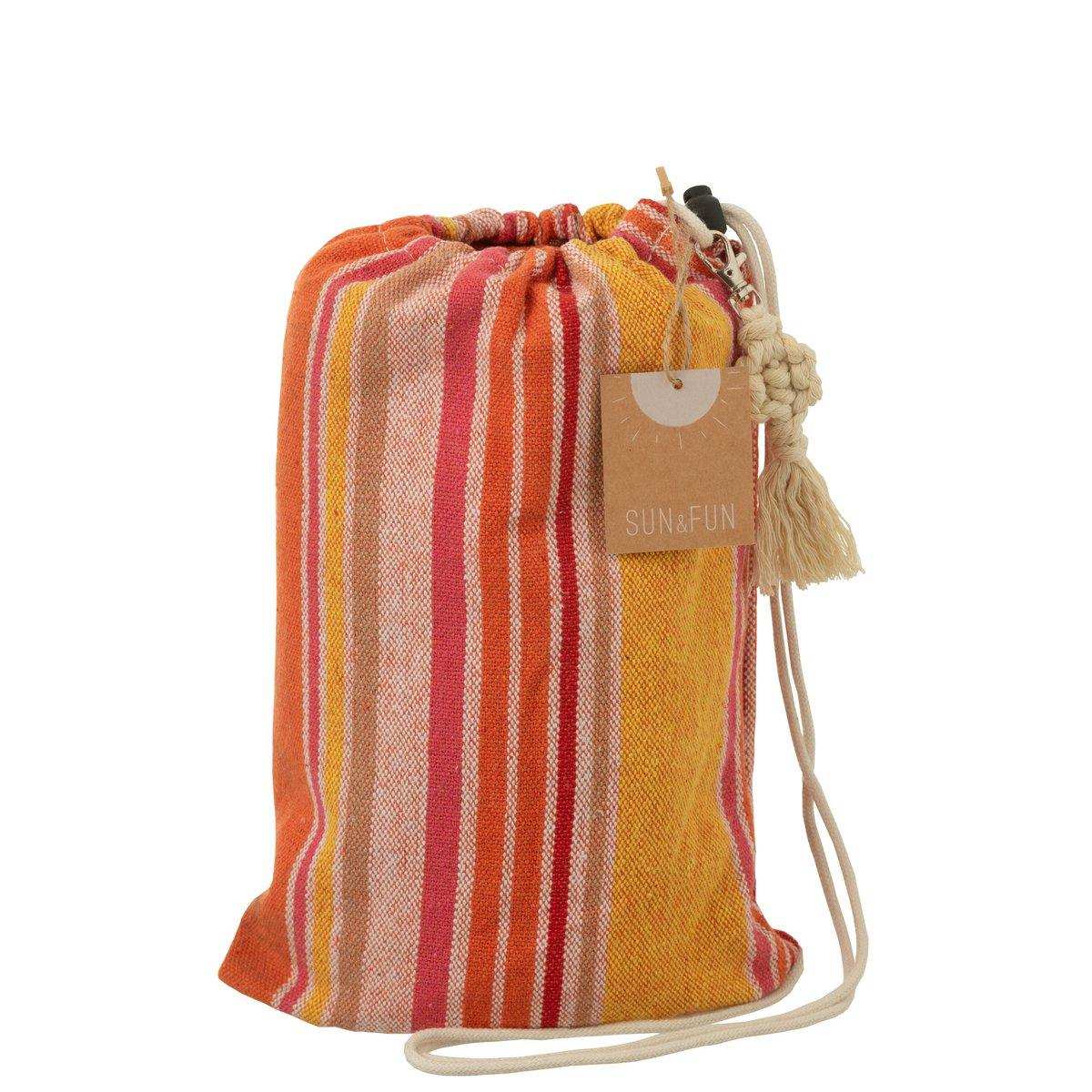 J-Line Hängematte Streifen Baumwolle/Polyester Orange+Mix - HomeDesign Knaus