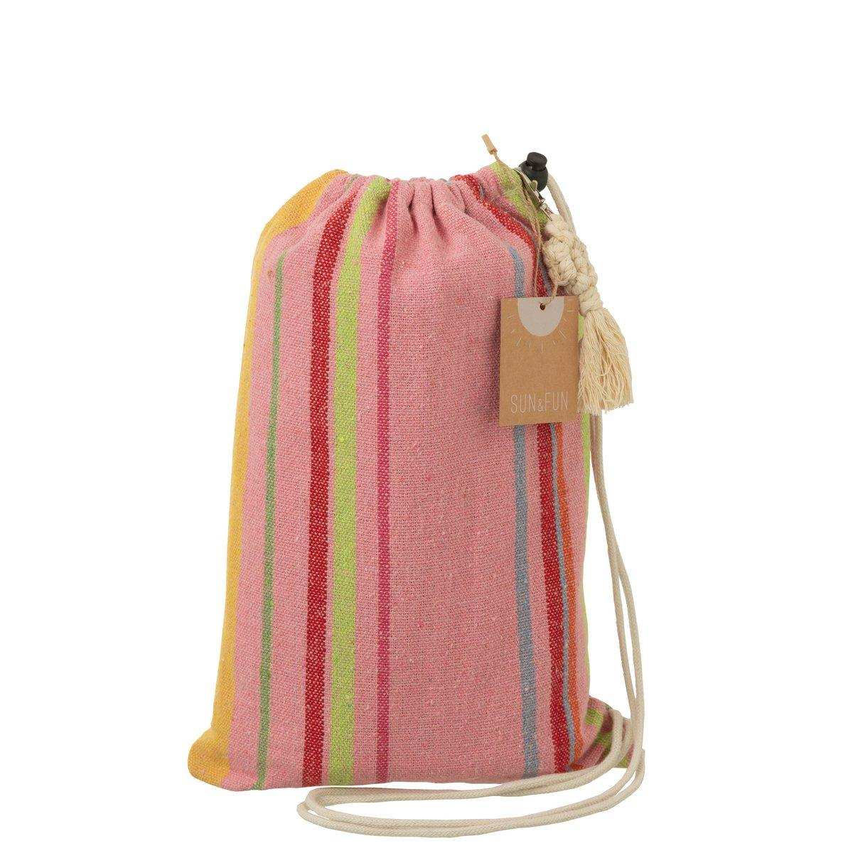 J-Line Hängematte Streifen Baumwolle/Polyester Rosa+Mix - HomeDesign Knaus