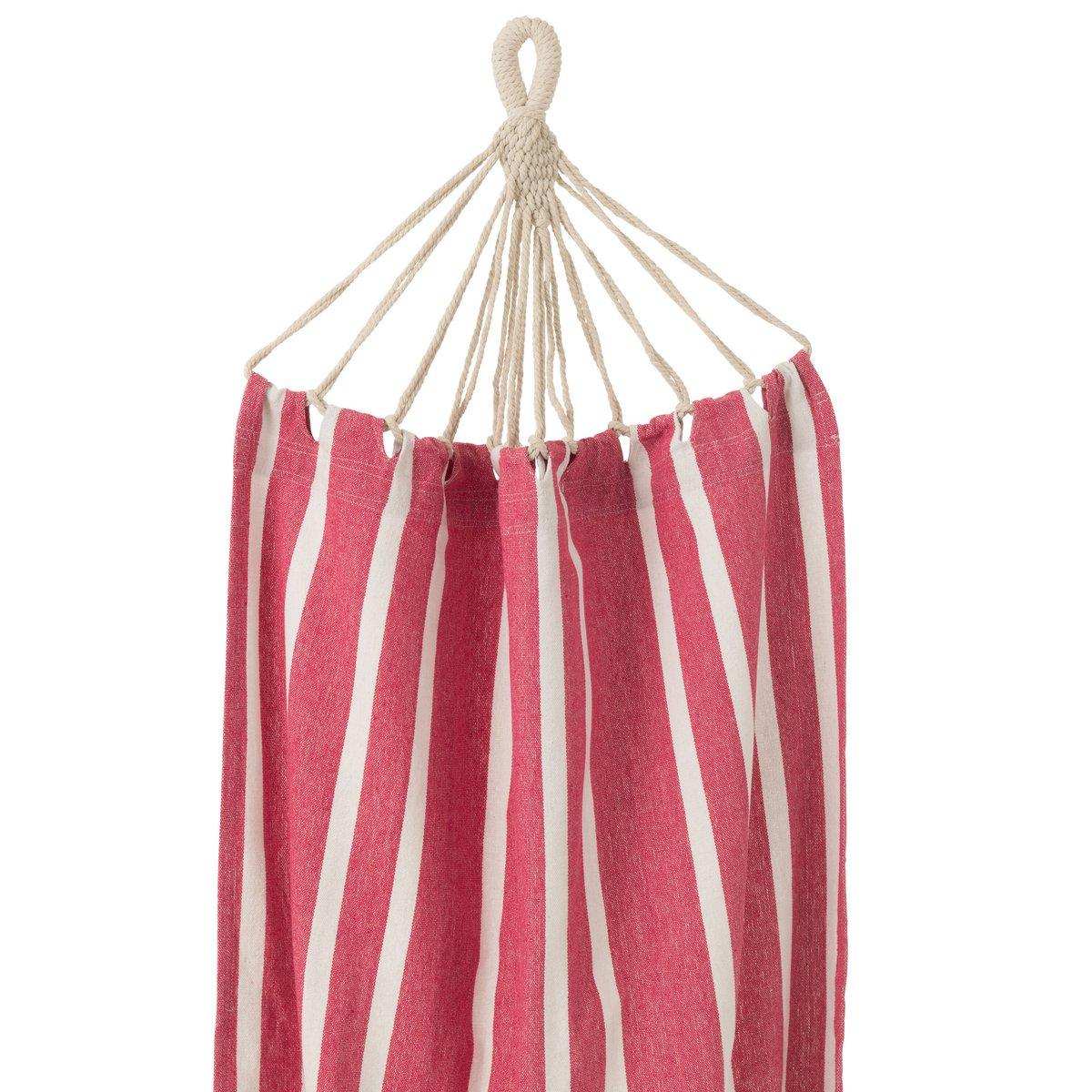 J-Line Hängematte Streifen Baumwolle/Polyester Rosa/Weiß - HomeDesign Knaus