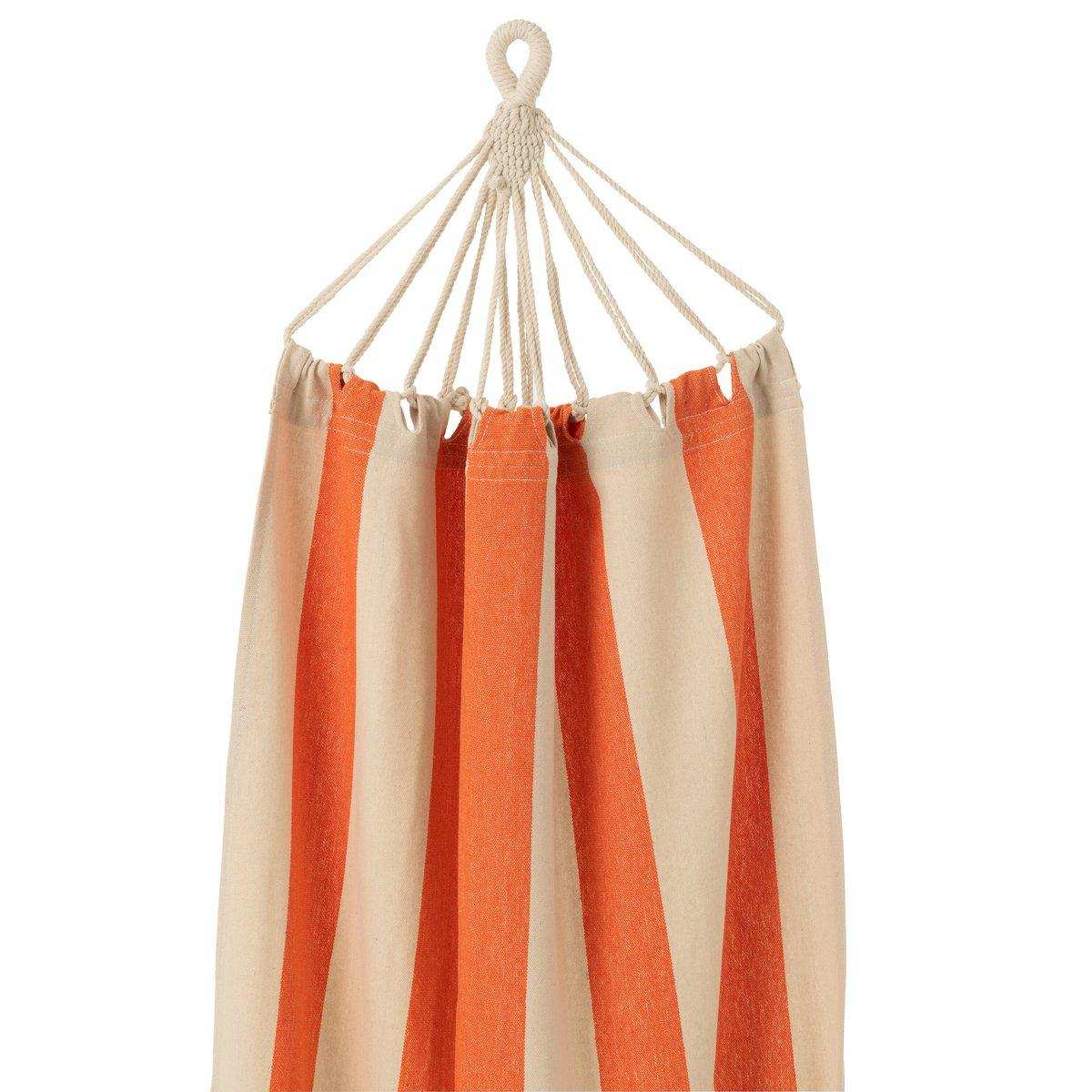 J-Line Hängematte Wide Stripes Baumwolle/Polyester Orange/Ecru - HomeDesign Knaus