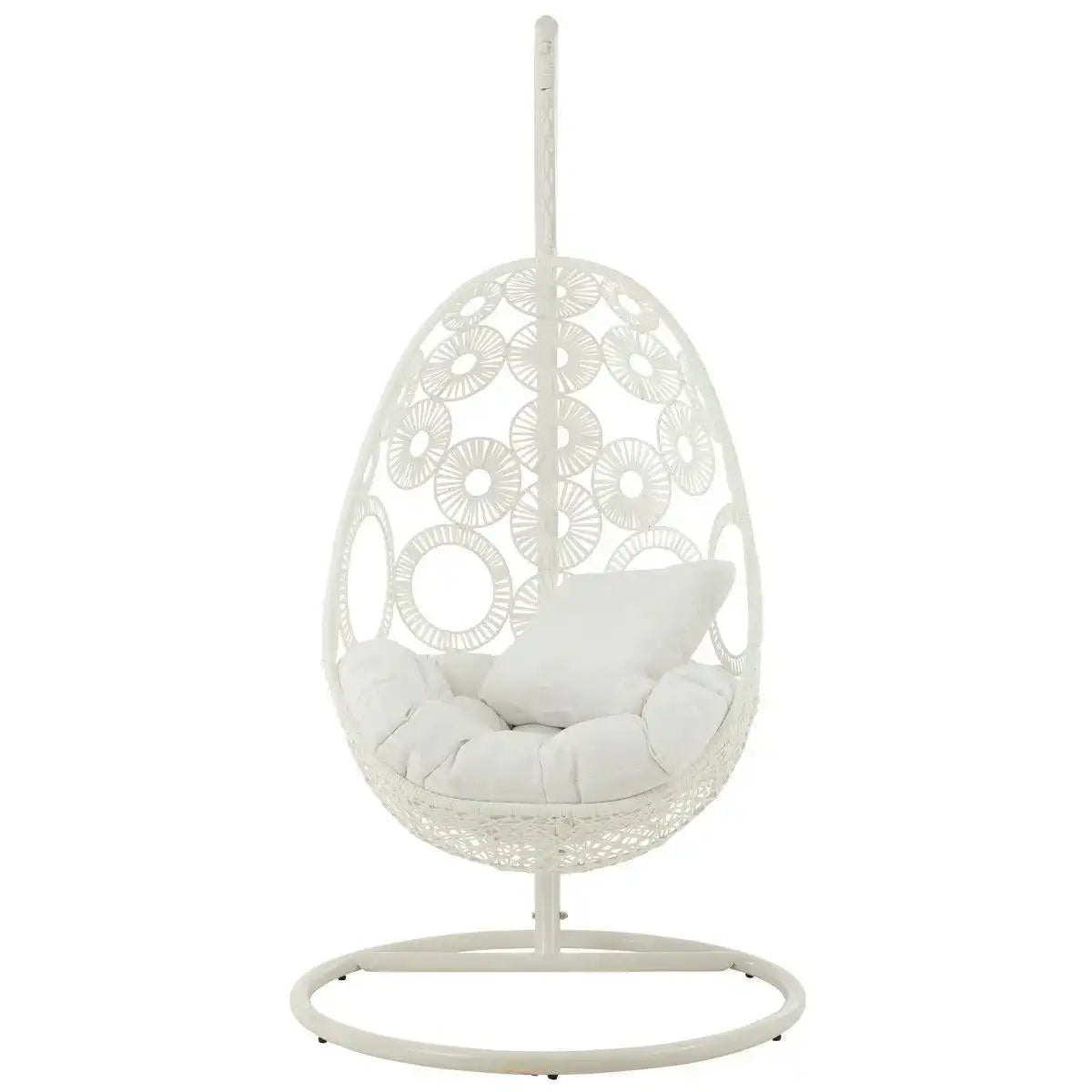 J-Line Hängesessel + Kissen Bula Metall/Rohr weiß - HomeDesign Knaus