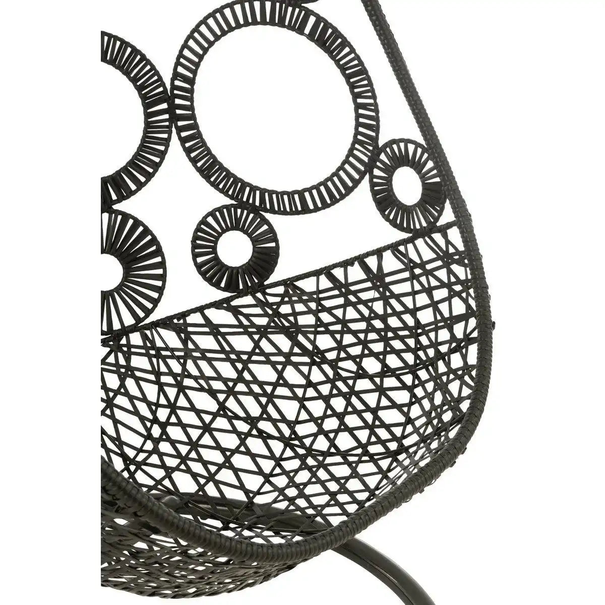J-Line Hängesessel + Kissen Bula Metall/Rohrgeflecht Schwarz - HomeDesign Knaus