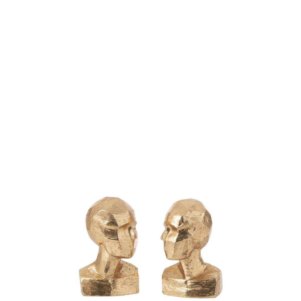 J-Line Head Geometrische Buchstütze – Kunststoff/Harz – Gold – - HomeDesign Knaus