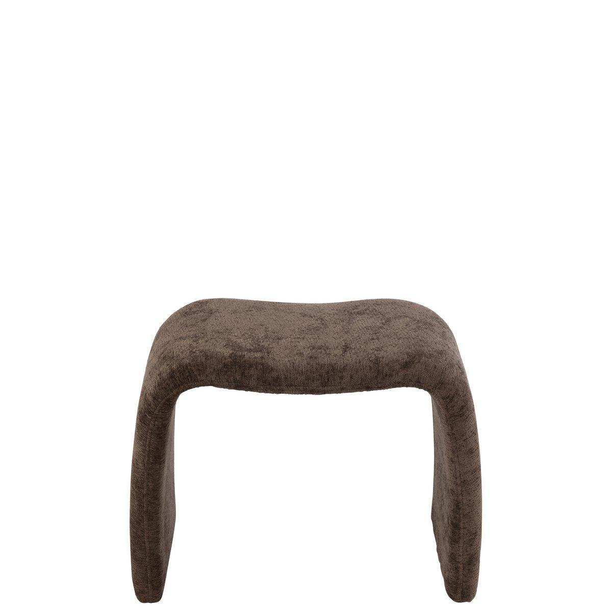 J-Line Hocker N-Form Textil Dunkelbraun - HomeDesign Knaus