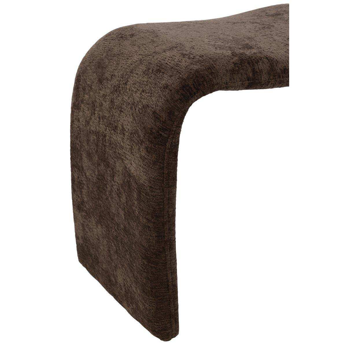 J-Line Hocker N-Form Textil Dunkelbraun - HomeDesign Knaus