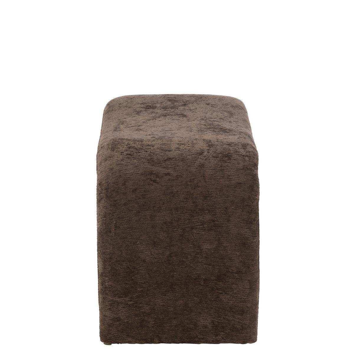 J-Line Hocker N-Form Textil Dunkelbraun - HomeDesign Knaus