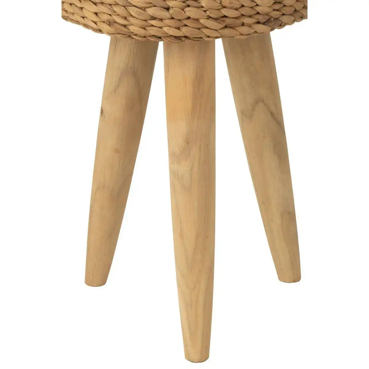 J-Line Hocker Rund – Holz/Wasserhyazinthe – Natur - HomeDesign Knaus