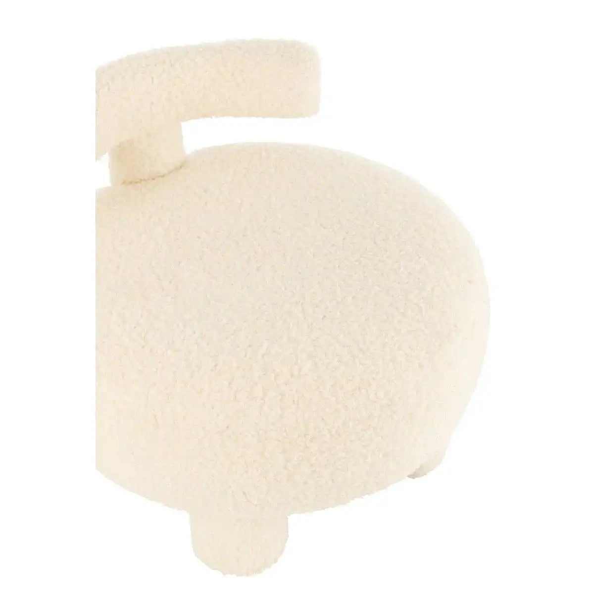 J-Line Hocker rund mit Rückenlehne Bouclé weiß - HomeDesign Knaus