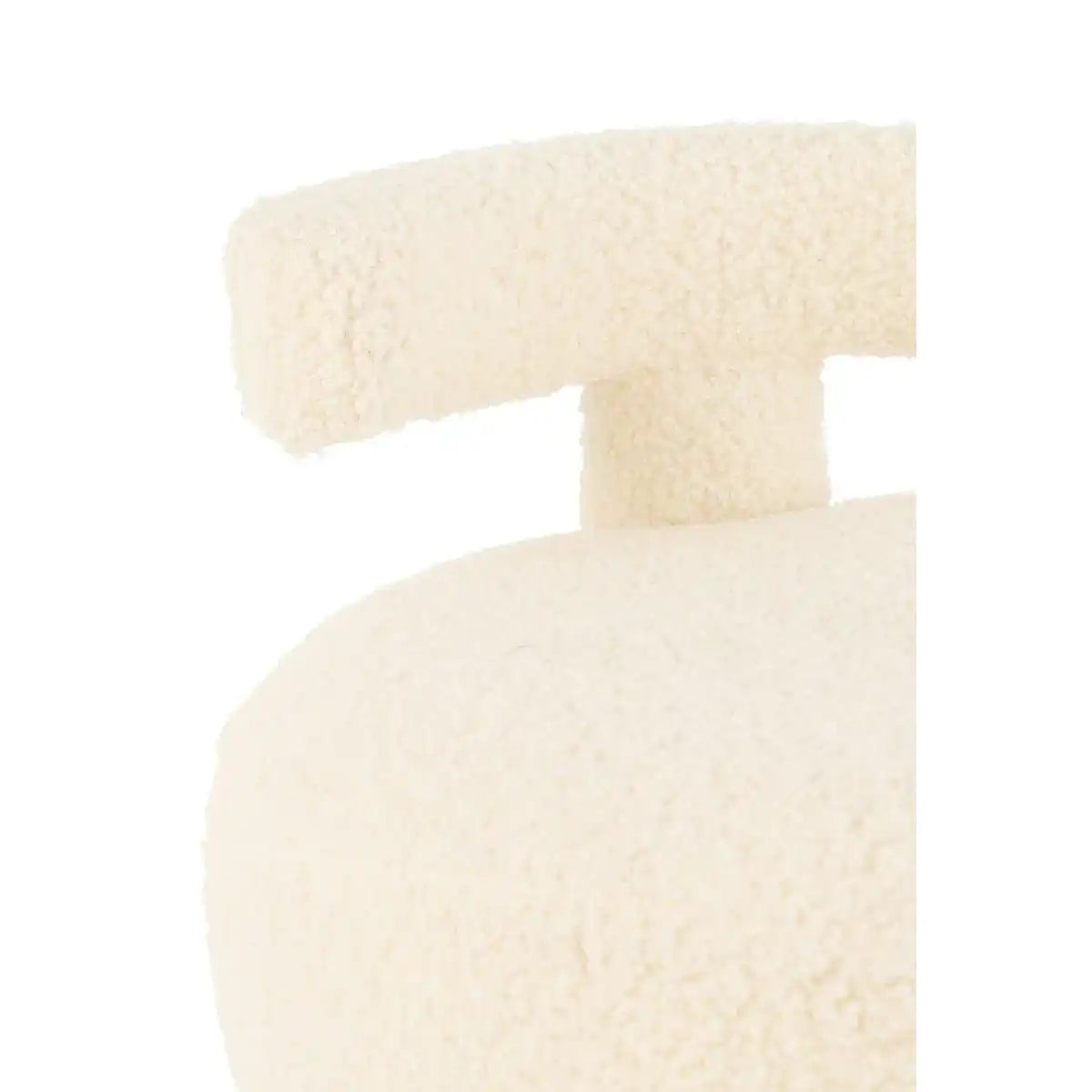 J-Line Hocker rund mit Rückenlehne Bouclé weiß - HomeDesign Knaus